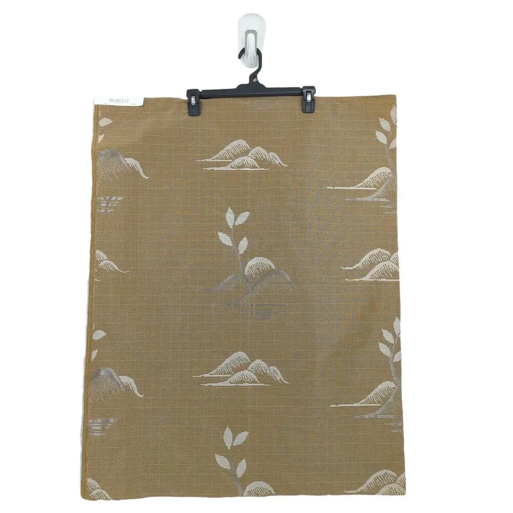 RUBELLI Le Isole Sample Fabric Dorata Brown Metallic Upholstery 35 x 27 in NEW